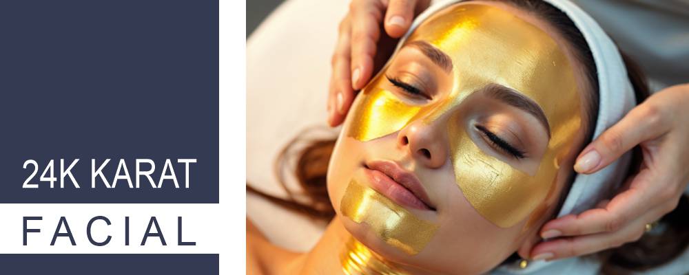 Luxurious 24-Karat Gold Leaf Facial treatment enhancing skin radiance and rejuvenation.