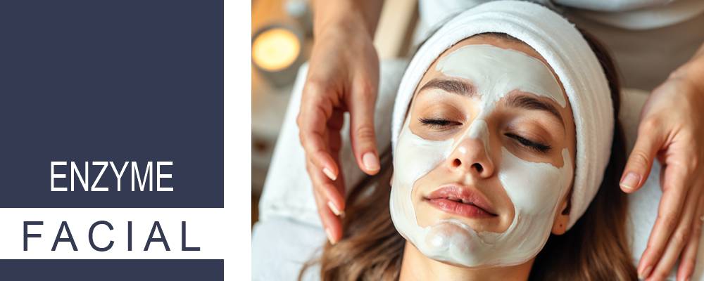 A woman applying an enzyme facial mask, emphasizing her commitment to skincare and personal wellness.