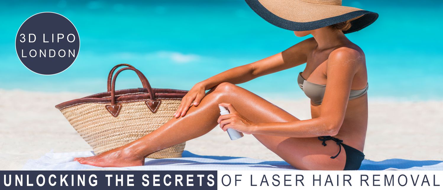 A professional laser hair removal session in London, highlighting the precision of the technology and the client's relaxed demeanor.